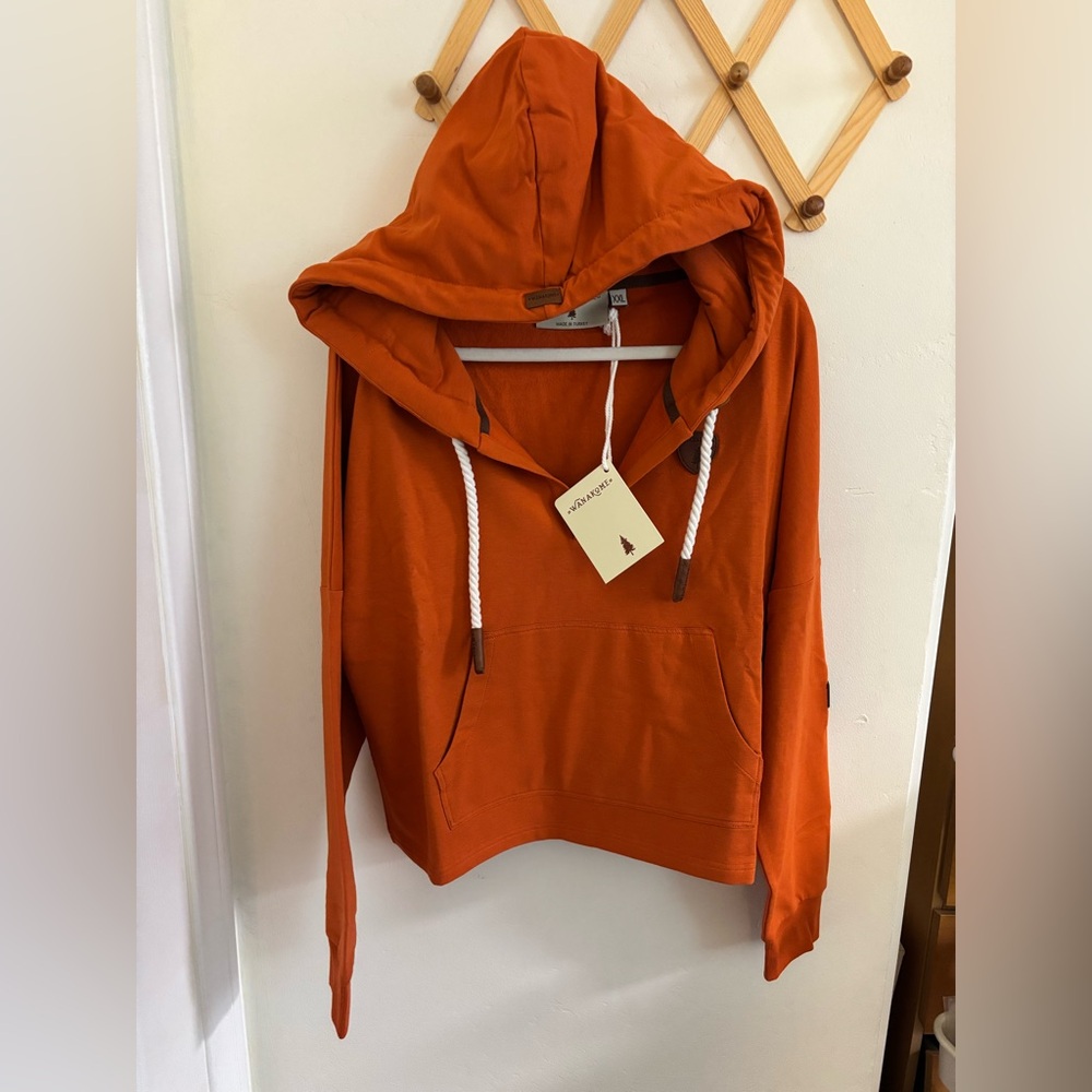 NWT Wanakome Orange Hooded Sweatshirt Women’s XXL - Picture 2 of 7